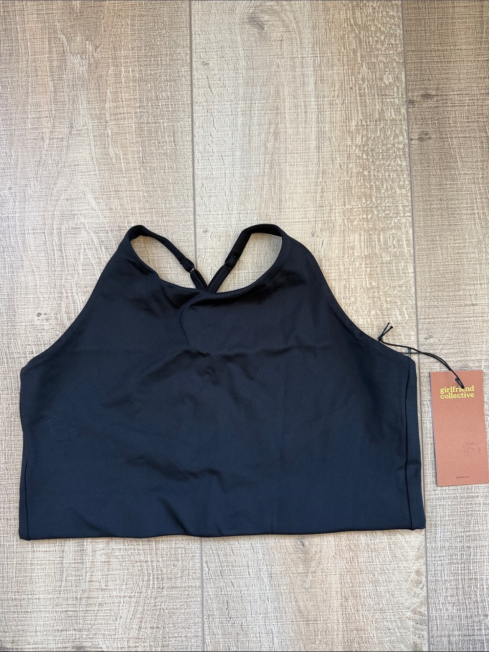 girlfriend collective Topenga Black High-Neck Athletic Bralette